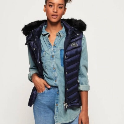 Snikken Dankzegging wees onder de indruk Buy SUPERDRY Women's Luxe Chevron Double Zip Vest | LA MAIN