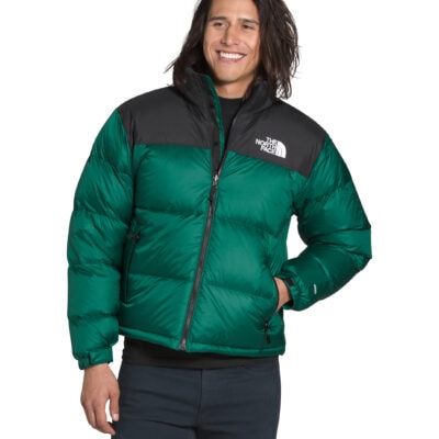 Green north face bubble on sale jacket